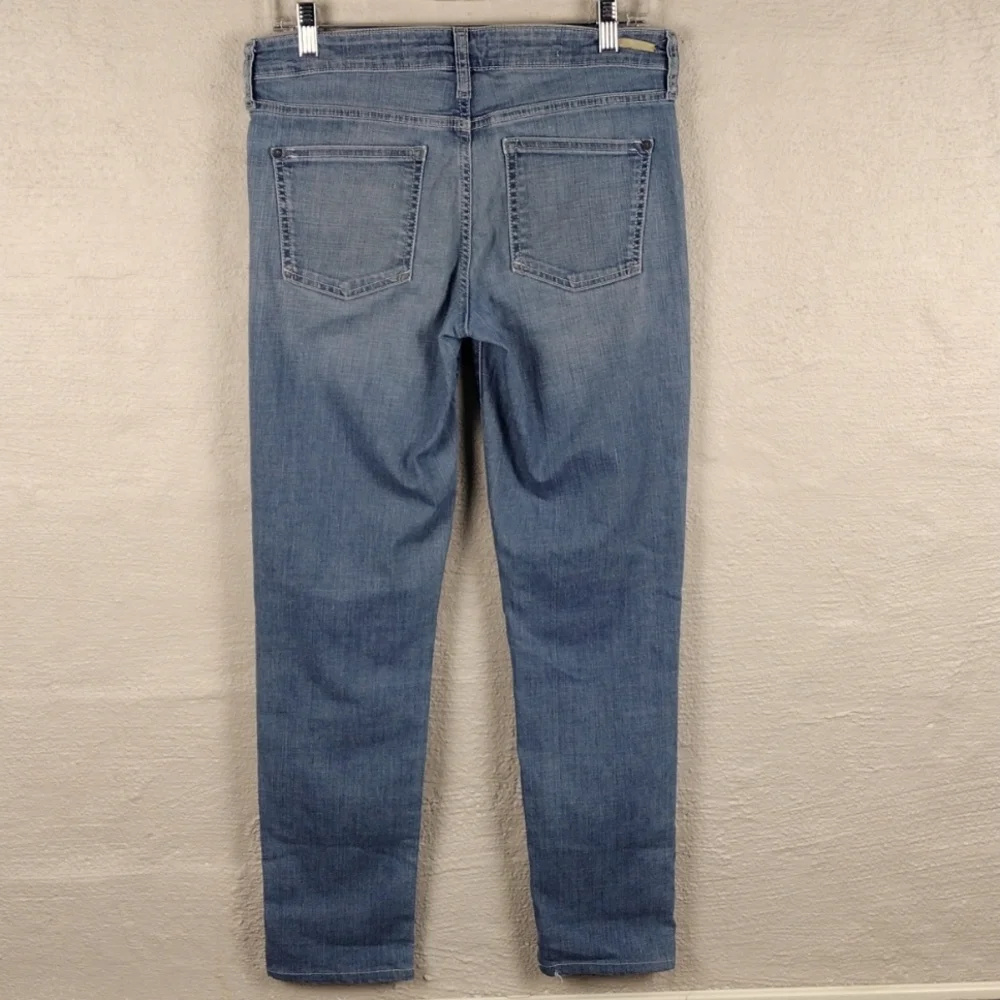 Pilcro and the Letterpress Blue Light Wash Whiskering Mid Rise Straight Leg Jean - Picture 8 of 13